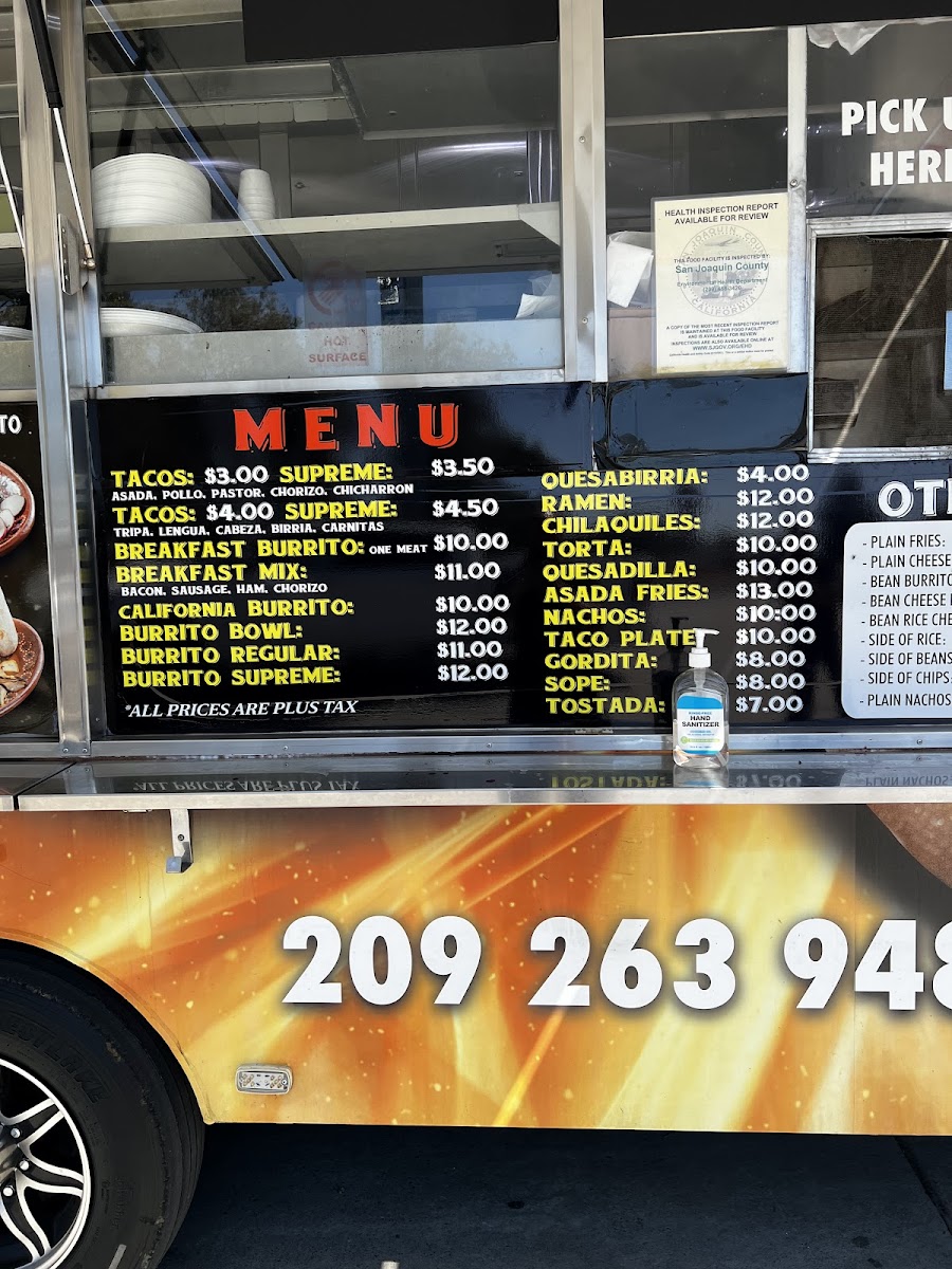 Peńas Taqueria Menu - Image 1